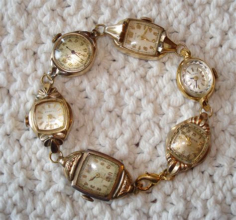 bracelet made from vintage watches.